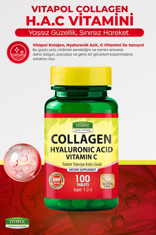 COLLAGEN &HYA&VİT C 100 TABLET TYPE1,2,3